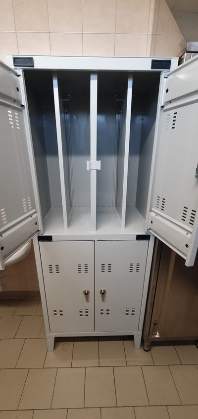 Armadietto spogliatoio sovrapposto a 4 posti con tramezza interna cm. 70x35x180h