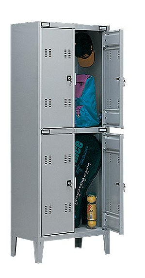 Armadietto spogliatoio sovrapposto a 4 posti metallico in pronta consegna cm. 70x35x180h