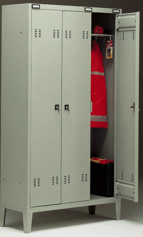 Armadio spogliatoio a 3 posti monoblocco verniciato in vari colori cm. 102x35x180h