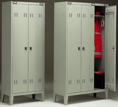 Armadio spogliatoio a 3 posti monoblocco verniciato in vari colori cm. 102x35x180h
