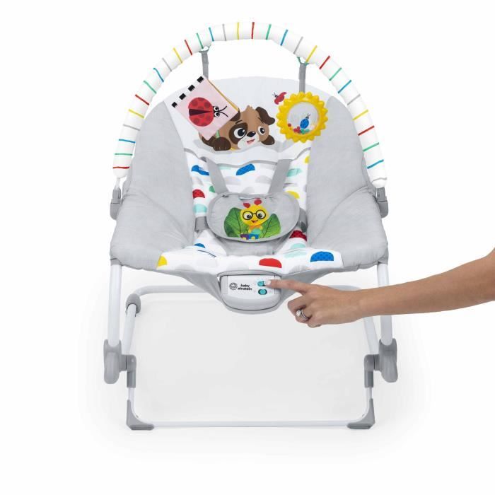 BABY EINSTEIN -DEAN- Sdraietta evolutiva 3 in 1, Melodie e vibrazioni, 3 posizioni, arco gioco rimovibile, 0-30 mesi