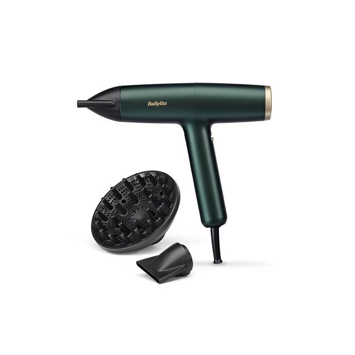 Asciugacapelli - Babyliss - D6555DE - Air Power Pro GREEN - Motore digitale - Sistema ionico - Ultra silenzioso