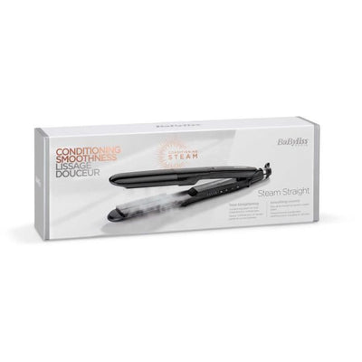 BABYLISS ST492E Steam Straight Steam Straightener - Piastre in ceramica larghe 39 mm - 5 temperature 150C-230C-Riscaldatore avanzato in ceramica