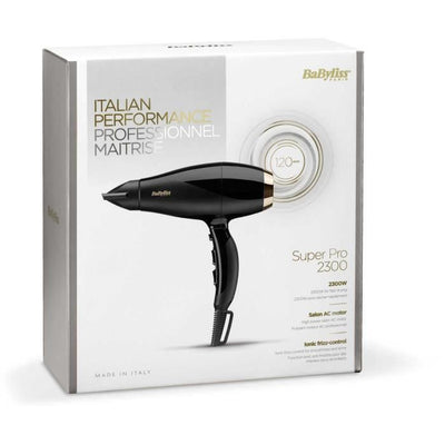 BABYLISS 6714E - Asciugacapelli Super Pro 2300W - 3 temperature / 2 velocità - velocità aria 120 km/h - Pulsante aria fredda