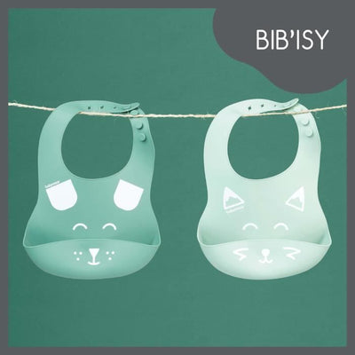 Babymoov Set 2 bavaglini BIB'ISY in silicone, con tasca frontale