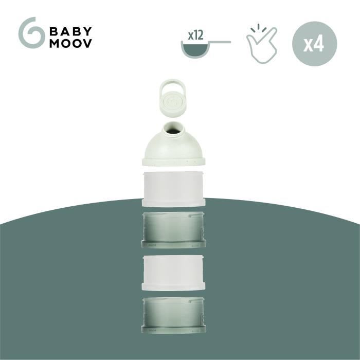 Babymoov Scatole dosatrici per latte in polvere Babydose - Beccuccio ergonomico - Prodotto in Francia, Verde