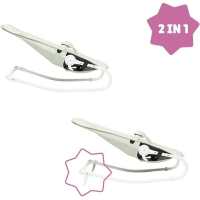 BADABULLE Sdraio pieghevole e ultracompatta, arco gioco, verde lichene/acqua