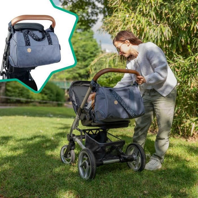 Borsa fasciatoio Badabulle Pocketstyle: fasciatoio, copertura isolante, custodia, accessori per passeggino inclusi, blu