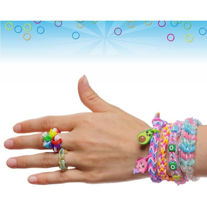 Bandai - Rainbow Loom Mega Combo Set - Creazione di braccialetti - Telaio con 5600 elastici - Ciondoli e perline - CD00101