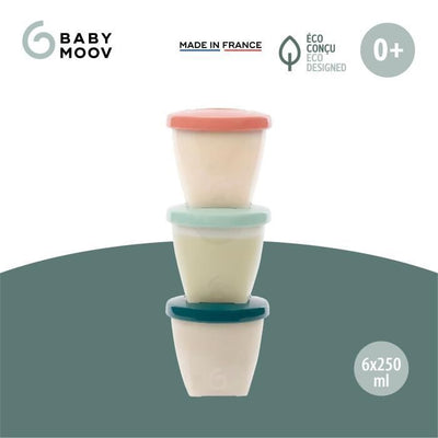 BabyMoov Conservation Pots Biosourcés - Lotto di 6x250ml