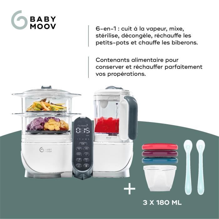 Babymoov Pack Nutribaby ( +) White & 3 Babybols 180ml + 2 Spooner - Ideale per la diversificazione