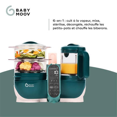 BabyMoov Nutribaby+ - Robot multifunzione 6 in 1 - pentola -vapore/mixer, verde opale