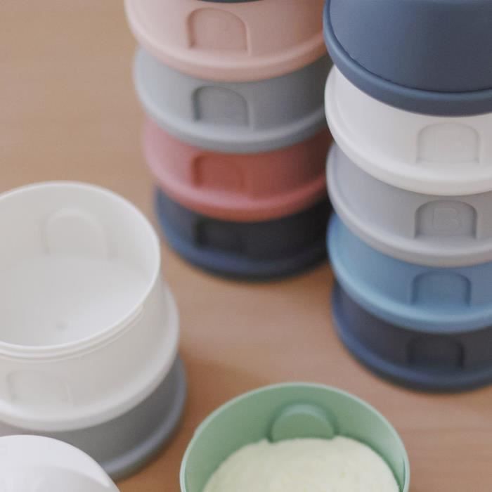 Beaba, scatola di dosser, 4 compartimenti, grigio minerale / rosa