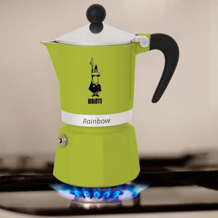 Caffettiera italiana - BIALETTI - RAINBOW - 6 tazze - 0,30 L - Verde