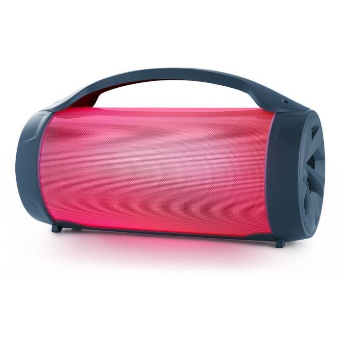 BIGBEN PARTYBTLITEDB - Altoparlante luminoso wireless - Bluetooth - Microfono incluso - Effetti di luce - 50W - Blu scuro