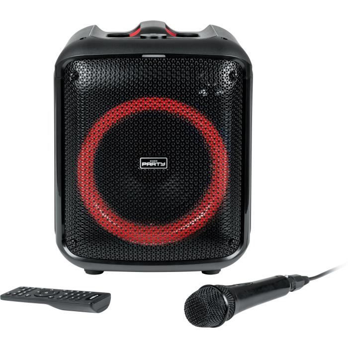 BIGBEN PARTYBTHPMAX - Altoparlante luminoso wireless - Bluetooth 5.3 - 200W - USB, SD, Aux-In - Microfono a filo (ideale Karaoke)