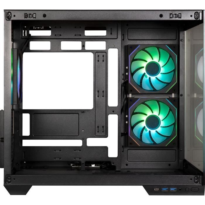 Case per PC - BITFENIX - Triton - Cube - ATX - Nero - Vetro temperato - USB-C e A-RGB