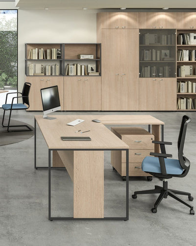 Allungo reversibile destro/sinistro per scrivania con gambe metalliche cm. 80x50x74,4h