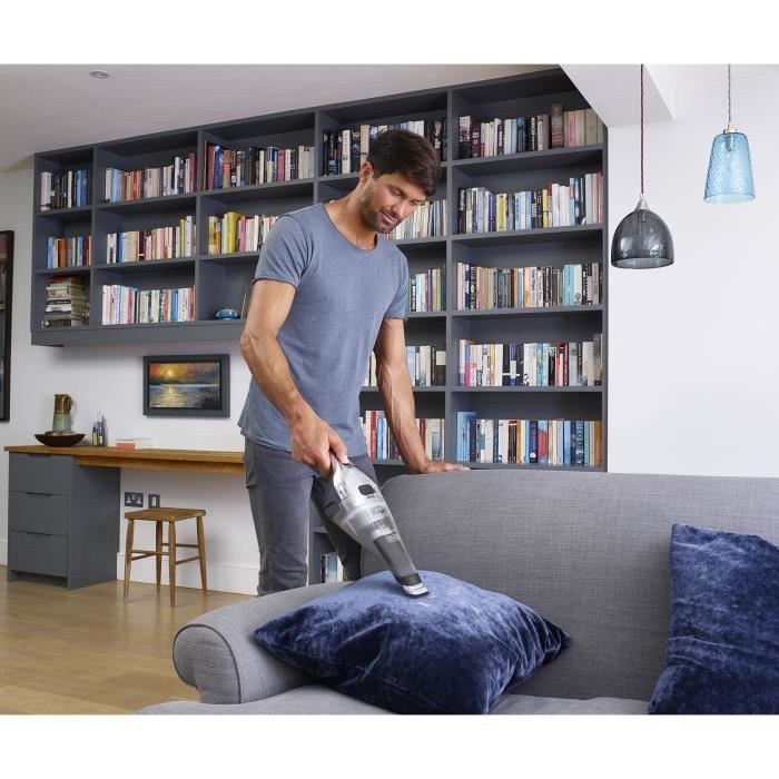 BLACK + DECKER NVC220WC-QW - Aspirapolvere manuale - Dustbuster Lithium 7,2V - EasyGrip - Cromo e Titanio