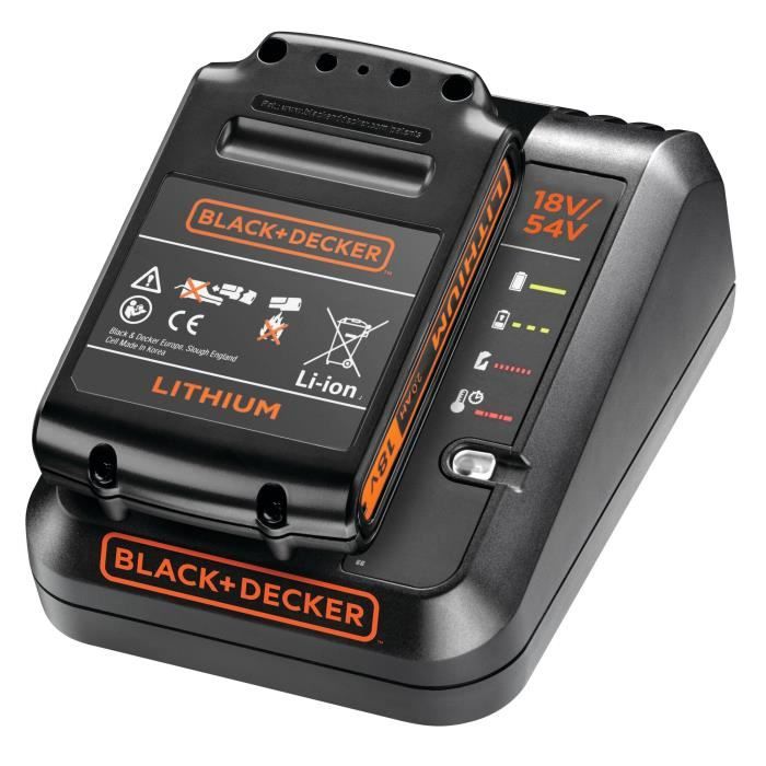 Black + Decker BADC2A20 -QW Batteria e set di caricabatterie - Pacchetto di diapositiva Litio 18V 2 AH + Caricatore 2 AH Batteria
