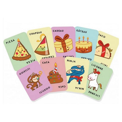 Gioco di società - BLU ARANCIONE - Taco Cappello Torta Regalo Pizza - Velocità - Riflessi - Cibo