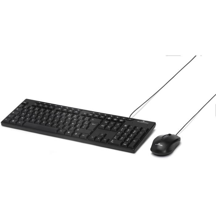 Pacchetto tastiera e mouse - BLUESTORK - MEDIA OFFICE - Cablato - Azerty - Compatibile con Windows - Nero