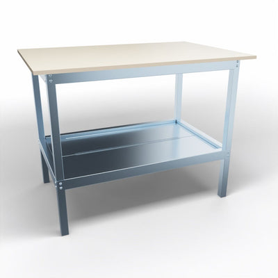 Banco da lavoro per magazzino con struttura metallica cm. 120x80x93h