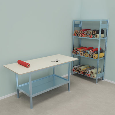 Banco per lavoro da magazzino con struttura di metallo zincato cm. 180x80x93h