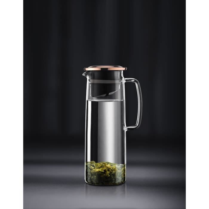 Brocca con infusore in vetro - BODUM - Biasca - Coperchio in rame con filtro - 1,2 L - Trasparente