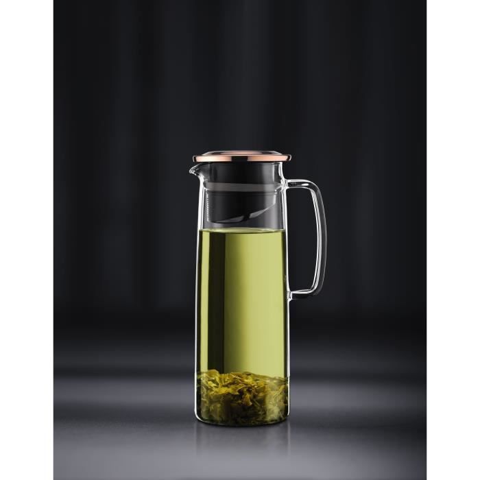 Brocca con infusore in vetro - BODUM - Biasca - Coperchio in rame con filtro - 1,2 L - Trasparente