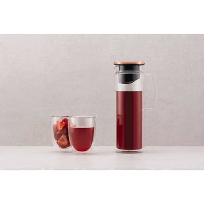 Brocca con infusore in vetro - BODUM - Biasca - Coperchio in rame con filtro - 1,2 L - Trasparente