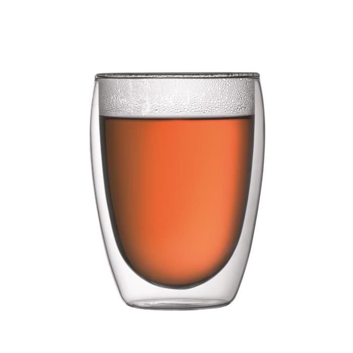 BODUM CHAMBORD Set da caffè a pistone - 8 tazze - 1L - Grigio - Con 2 bicchieri a doppia faccia Pavina 0,35l