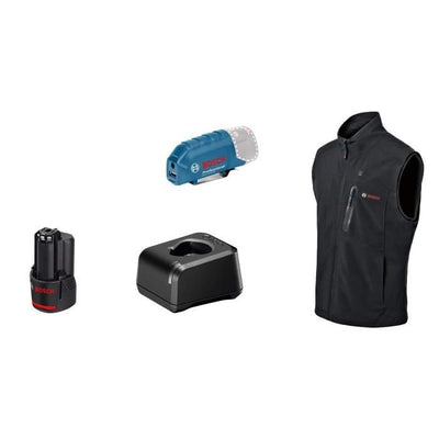 Giacca riscaldata Bosch Professional GHV 12+18V XA taglia 2XL, con batteria 12V - 06188000G8