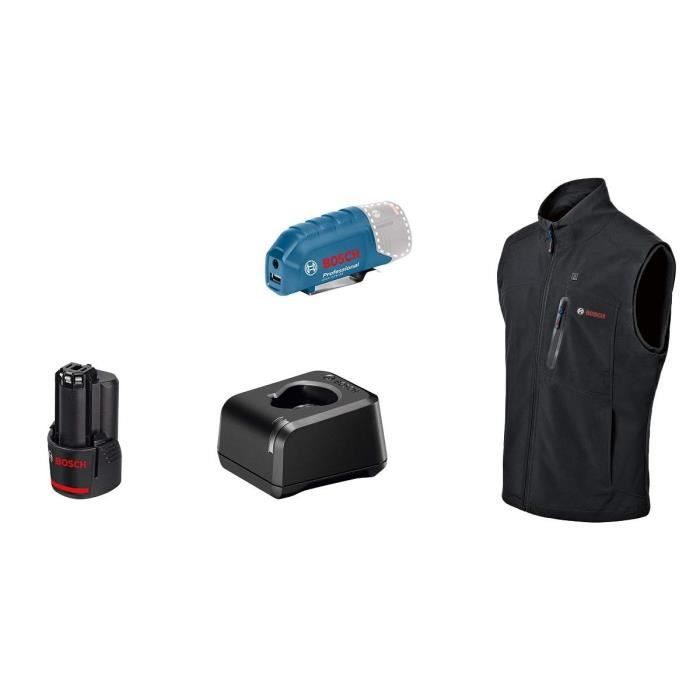 Giacca riscaldata Bosch Professional GHV 12+18V XA taglia 2XL, con batteria 12V - 06188000G8