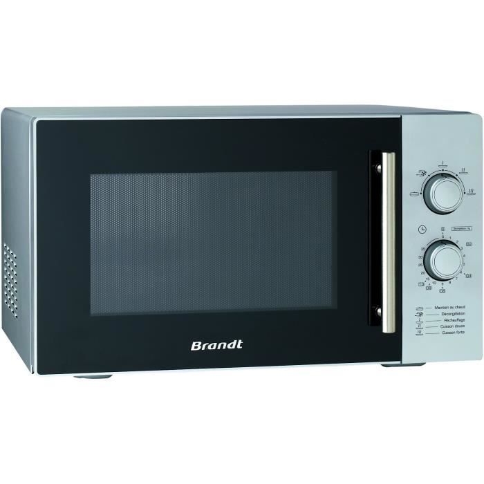 BRANDT SM 2602S Microonde monofunzionale in argento - 26 L - 900 W - Libera installazione