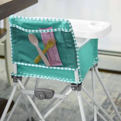 BRIGHT STARS Pop N Dine - Seggiolone per la pappa del bambino, pieghevole, portatile, da viaggio, leggero, facile da pulire, borsa per il trasporto inclusa