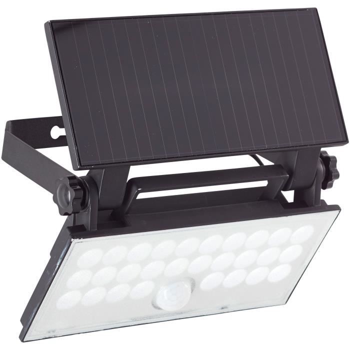 Applique da esterno - BRILLIANT - LUTON - LED e solare - Rilevatore di movimento - Plastica e metallo - 4 W - Nero