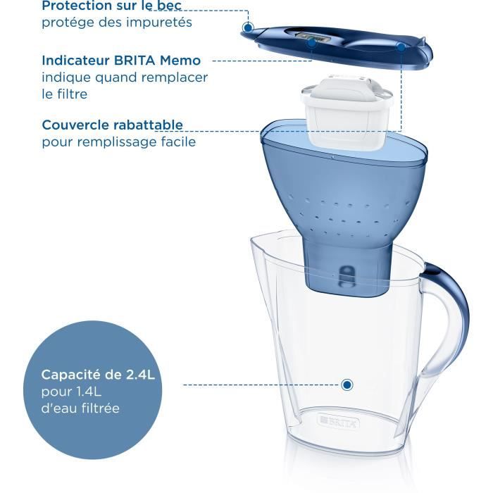 Brita Carafe Filter Marella Bleue (2.4L) includeva 1 cartuccia All-in-1 Maxtra Pro