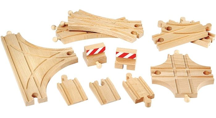 BRIO World - 33307 - Set 11 Binari Evolution Avance - Accessorio per Circuito del Trenino in Legno - Assortimento di Binari - a partire da 3 anni