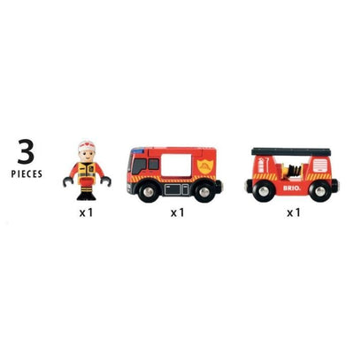 BRIO World - 33811 - Fire Truck Sound And Light - Giocattolo in legno