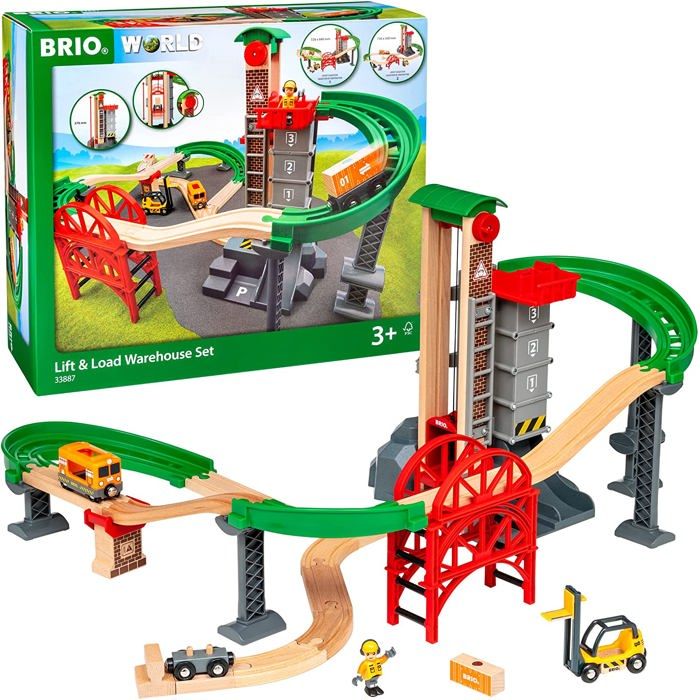 Brio World Grand Circuit Multimodal Platform - Box 32 pezzi - Circuito ferroviario in legno - Ravensburger - Da 3 anni - 33887