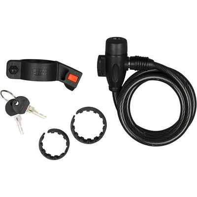 Cavo antifurto per bicicletta - BURG WACHTER - 1 260 100 - Spirale 100 cm, acciaio 8 mm, chiave, supporto per bicicletta
