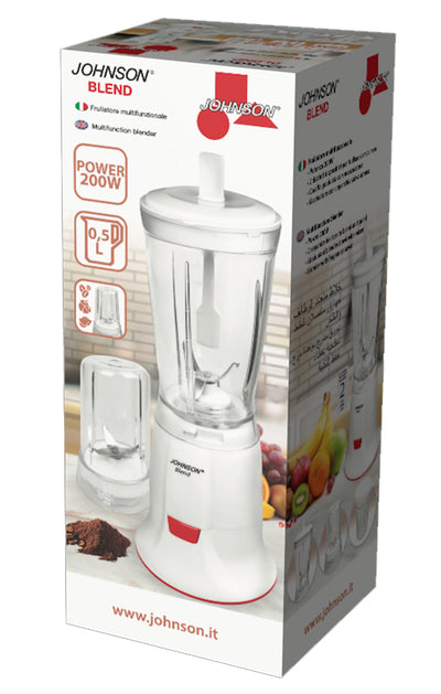 Frullatore Multifunzione Johnson BLEND 200W 0.5L Acciaio Inox Macinacaffè