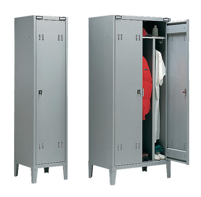 Armadietto spogliatoio con tramezza sporco/pulito a 2 posti monoblocco cm. 80x47x180h