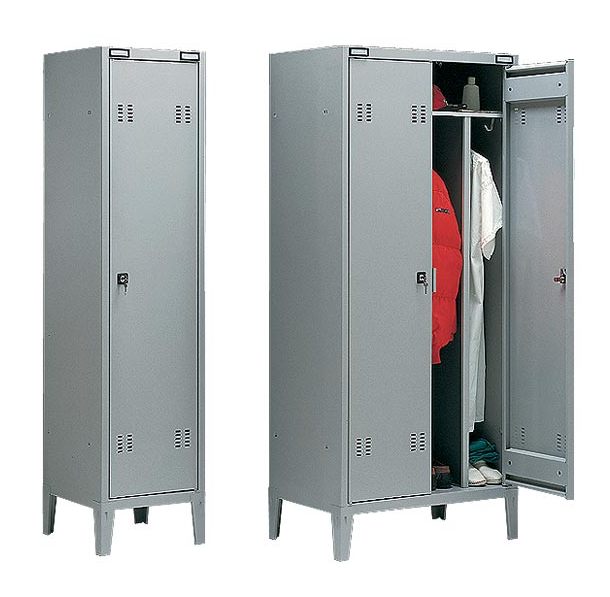 Armadietto spogliatoio con tramezza sporco/pulito a 2 posti monoblocco cm. 80x47x180h