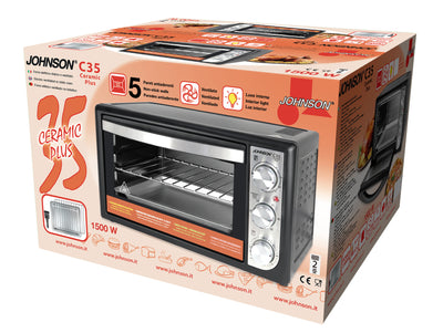 Forno Elettrico Multifunzione C35CeramicPlus 1500W 35L Ventilato Timer 5 Pareti