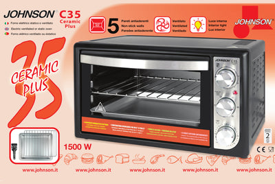 Forno Elettrico Multifunzione C35CeramicPlus 1500W 35L Ventilato Timer 5 Pareti