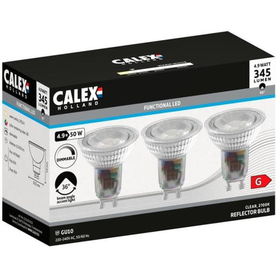 Lampadina LED con riflettore - CALEX - GU10 - 4,9 W - 345 lm - 2700 K - Intensità variabile - Cromo