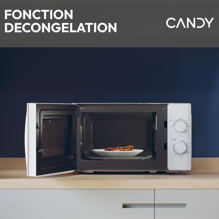 CMW20SMW Microonde Mono CANDY Idea - 20 L - MO: 700 W - UI meccanico - 5 livelli di potenza - Bianco