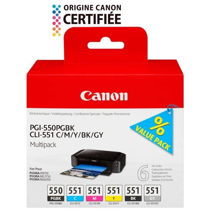 Cartuccia Canon INK PGI-550 / CLI-551 C, M, Y, BK, GY